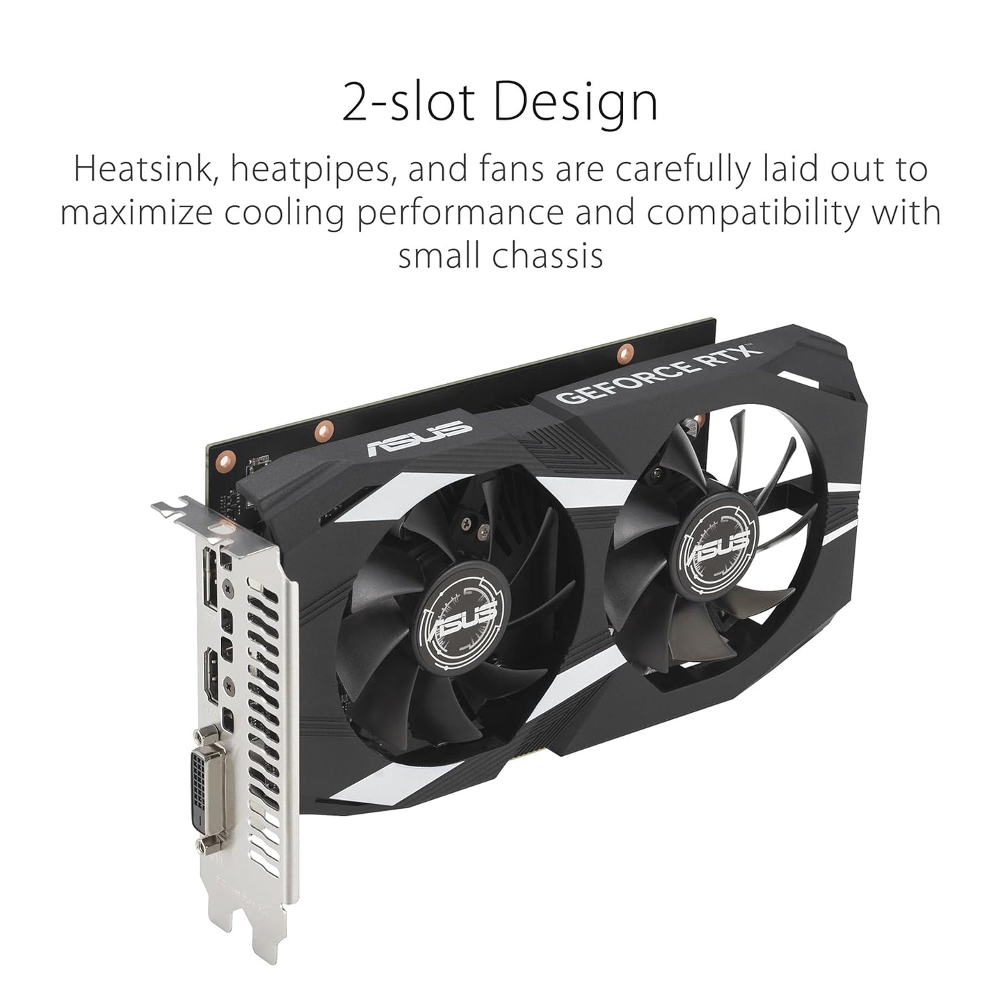 ASUS Dual NVIDIA Geforce RTX 3050 6GB OC Edition Gaming Graphics Card-pci_e_x16 4.0, 6GB GDDR6 Memory, HDMI 2.1, Displayport 1.4A, 2-Slot Design, Axial-Tech Fan Design, 0Db Technology, Steel Bracket
