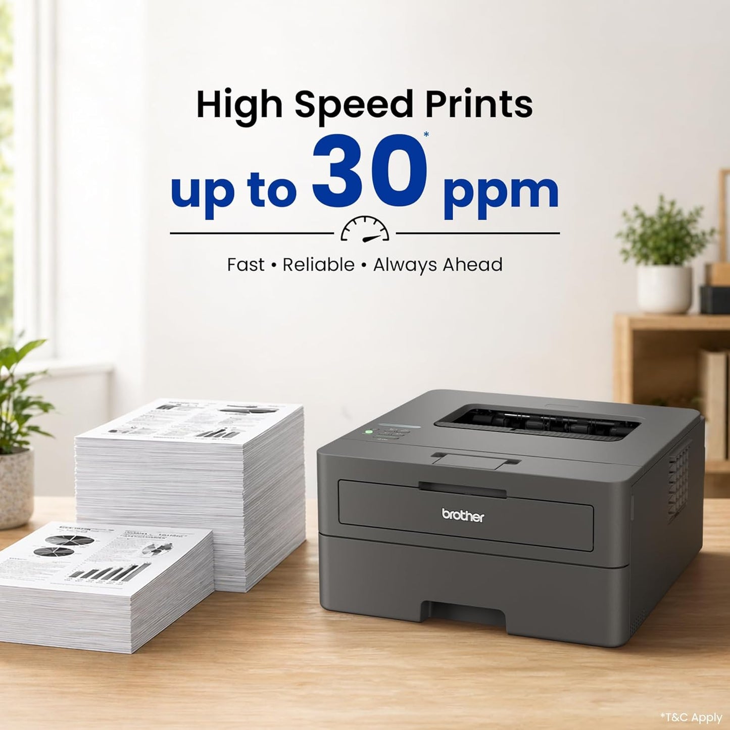 Brother HL-L2440DW (New Launch) Auto Duplex Laser Printer, 30 PPM Print Speed, LCD Display, 64 MB Memory, (WiFi WiFi Direct LAN USB), 250 Sheet Paper Tray, 3000 Pages Inbox Toner, Free Installation