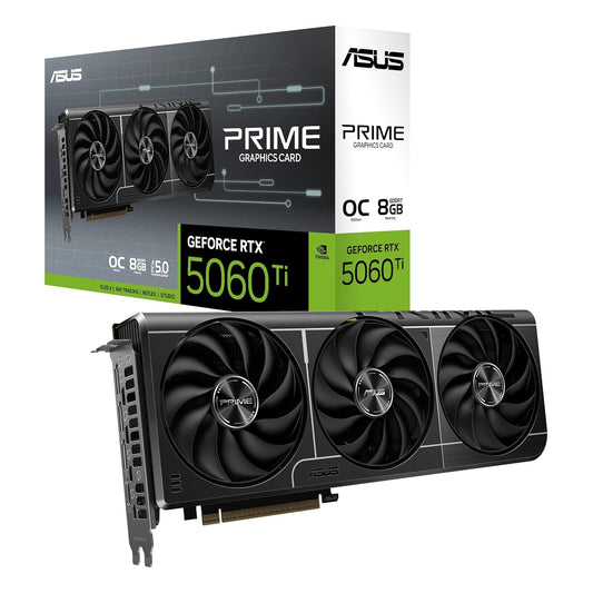 ASUS Prime GeForce RTX™ 5060 Ti 8GB GDDR7 OC Edition Graphics Card (PCIe® 5.0, 8GB GDDR7, HDMI®/DP 2.1, 2.5-Slot, Axial-tech Fans, Dual BIOS)