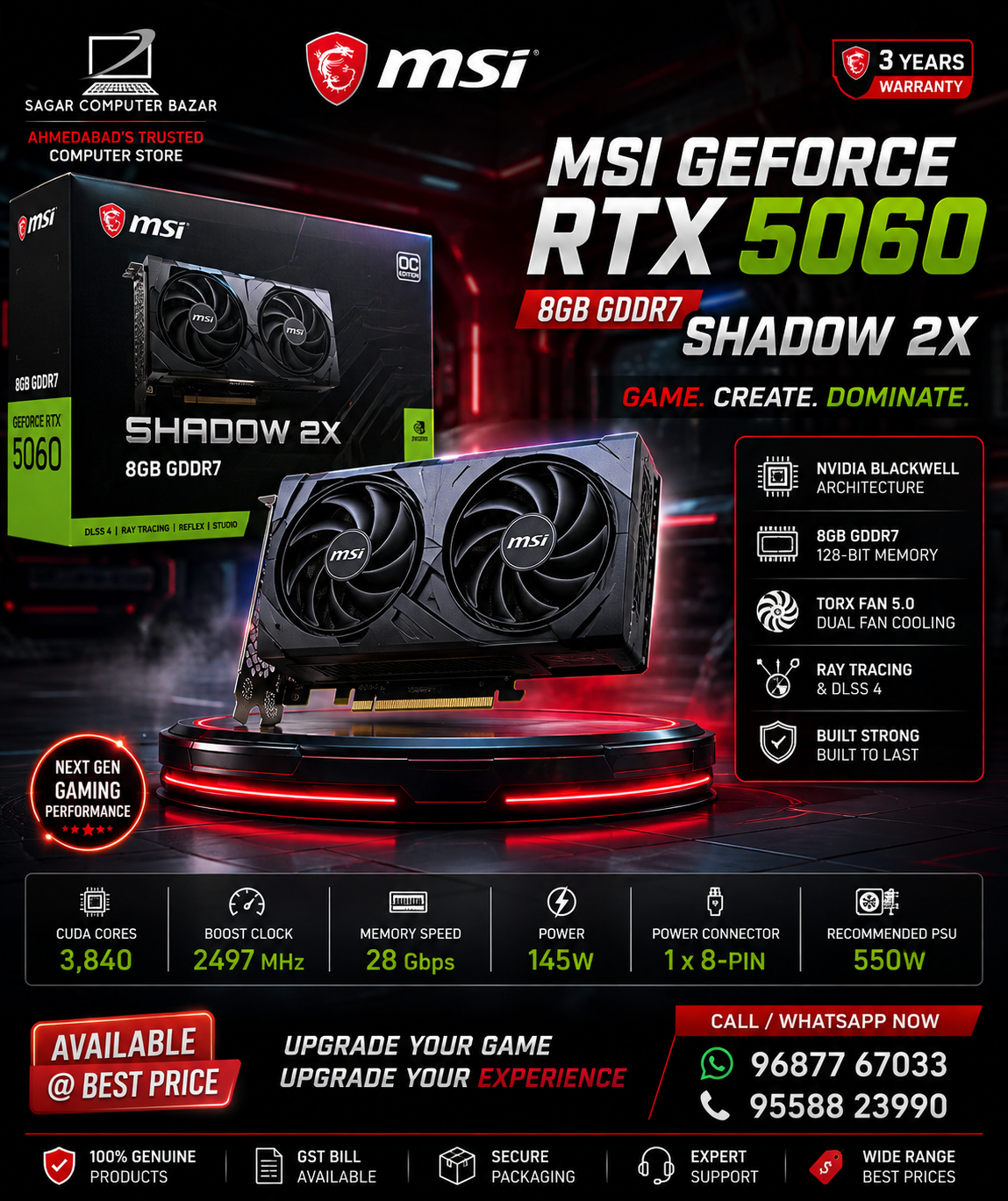 MSI GeForce RTX 5060 8G SHADOW 2X.